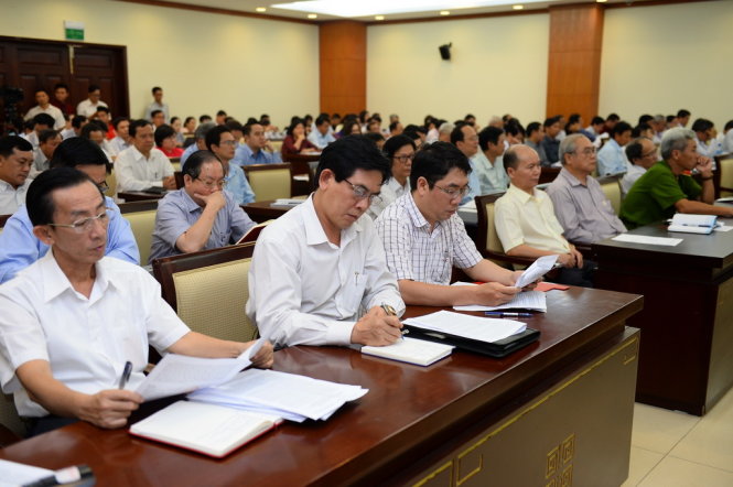 Đại biểu dự hội nghị tổng kết công tác phòng, chống tham nhung, lãng phí năm 2015 và triển khai phương hướng, nhiệm vụ năm 2016 - Ảnh: Thuận Thắng