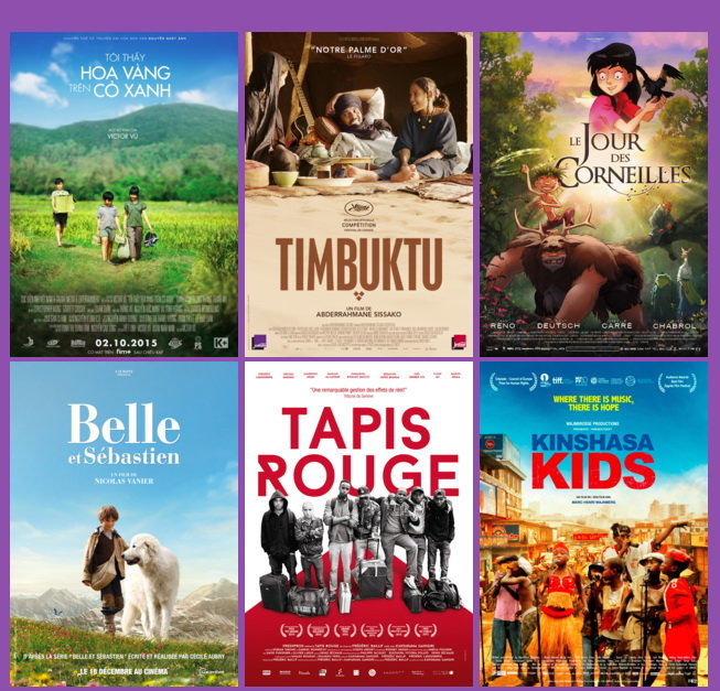 Poster của 6 trong 9 phim được trình chiếu  - Ảnh: Viện Pháp
