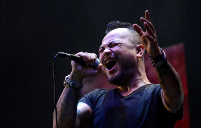 Trần Lập trong rockshow năm 2014 tại TP.HCM. -Ảnh: Thanh Tùng.