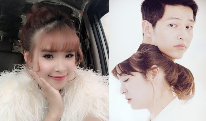 Khởi My (trái) và cặp đôi Hậu duệ mặt trời