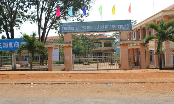 Trường THCS Quang Trung - nơi xảy ra sự việc - Ảnh: T.B.D.