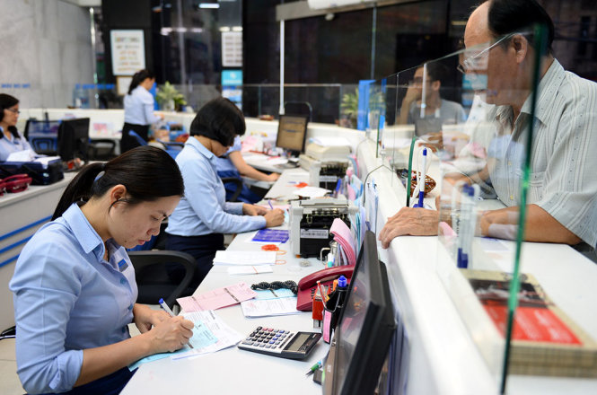 Hoạt động giao dịch tại Ngân hàng TMCP Xuất nhập khẩu Việt Nam - Eximbank - Ảnh: Thuận Thắng