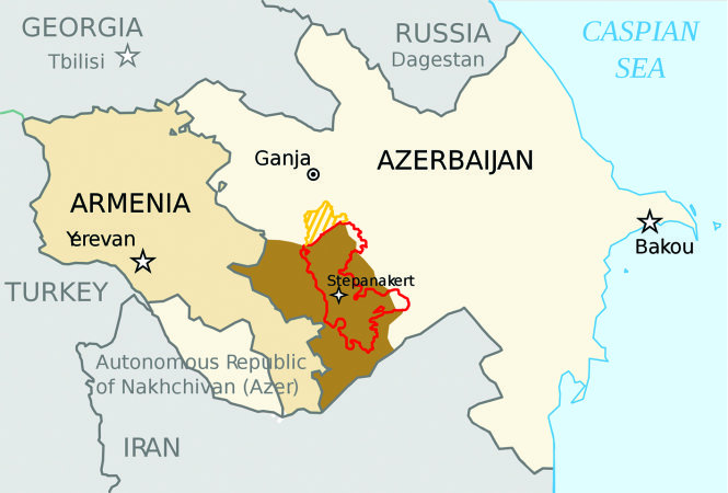 Bản đồ về xung đột Nagorno-Karabakh -Nguồn: globalresearch.ca