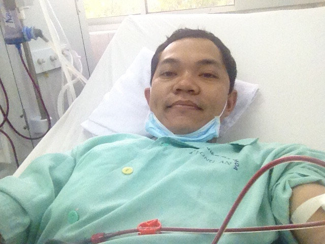 Hữu Bằng đang nằm viện - Ảnh: H.D.