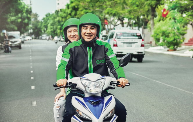 Dịch vụ gọi xe ôm GrabBike của Grab Việt Nam đã hoạt động một năm qua - Ảnh: Grab VN