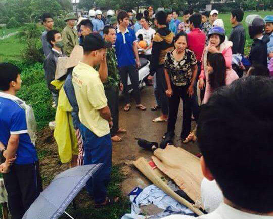 Nơi anh Phương bị sét đánh chết - Ảnh: Thạch Ngô
