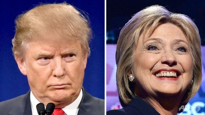 Ứng cử viên đảng Cộng hòa Donald Trump và đảng Dân chủ Hillary Clinton Ảnh: AFP