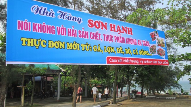 Nhà hàng Sơn Hạnh ở biển Nhật Lệ vừa căn biển nói không với cá chết