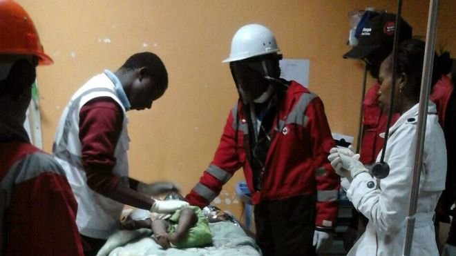 Em bé bị mất nước nhưng không có dấu vết thương tích trên cơ thể - Ảnh: BBC