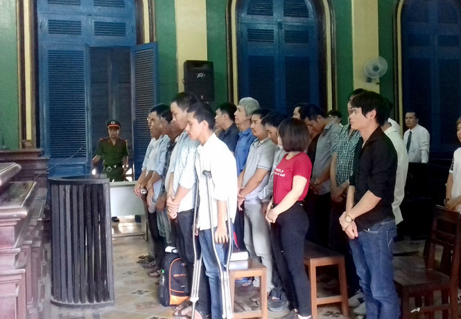 Các bị cáo tại tòa - Ảnh Tuyết Mai.