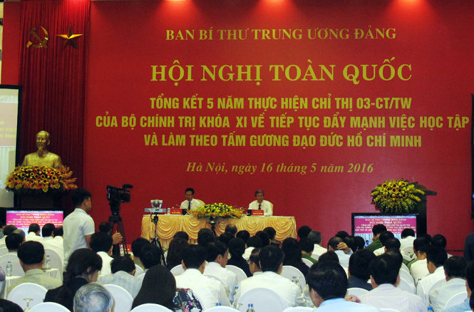 Hội nghị trực tuyến toàn quốc tổng kết 5 năm thực hiện Chỉ thị 03-CT/TW - Ảnh: V.V.T