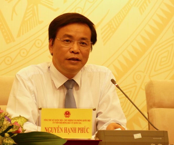 Ông Nguyễn Hạnh Phúc khẳng định bầu hộ, bầu thay là vi phạm pháp luật - Ảnh: L.K