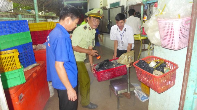 Sản phẩm động vật tịch thu tại cơ sở kinh doanh thực phẩm Tuấn Hằng - Ảnh: B.L
