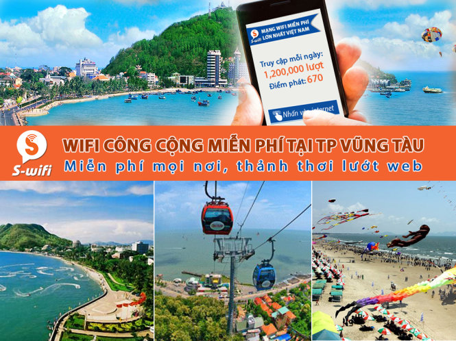 TP Vũng Tàu đang dần được phủ sóng Wifi miễn phí. - Ảnh: S-wifi