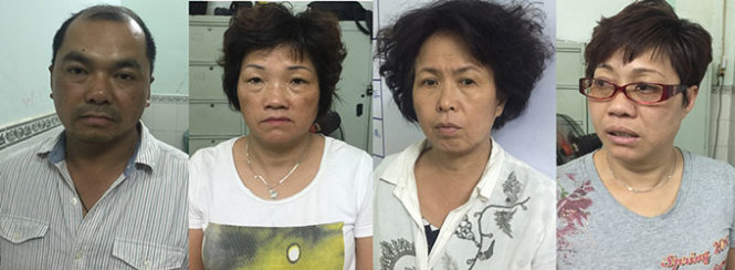 Bốn người bị công an bắt khẩn cấp điều tra về hành vi lừa đảo chiếm đoạt tài sản - Ảnh: Ngọc Khải