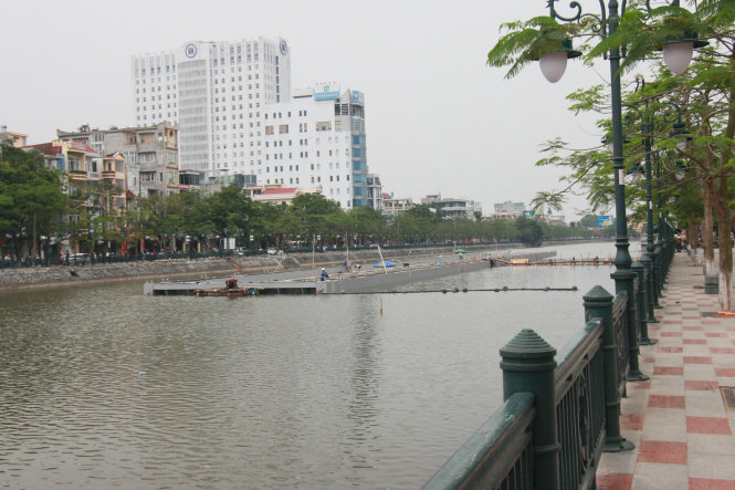 Hồ Tam Bạc nơi đầu tư xây dựng công trình nhạc nước - Ảnh: Thân Hoàng
