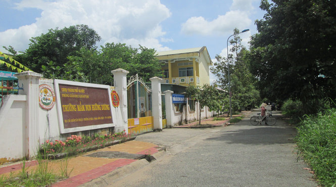 Trường mần non Hướng Dương nơi xảy ra sự việc - Ảnh: THÀNH NHƠN