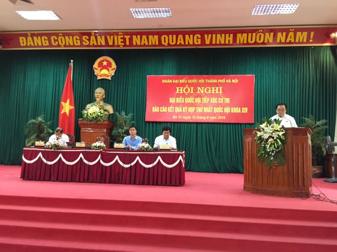 Ông Hoàng Trung Hải phát biểu tại hội nghị - Ảnh: LÂM HOÀI