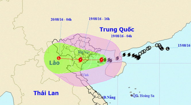Sơ đồ hướng đi bão số 3