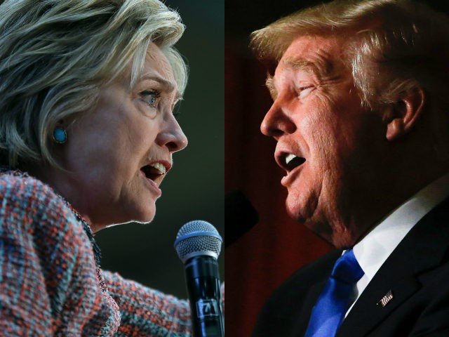 Hai đối thủ Hillary Clinton (trái) và Donald Trump trong cuộc đua vào Nhà Trắng - Ảnh: AFP