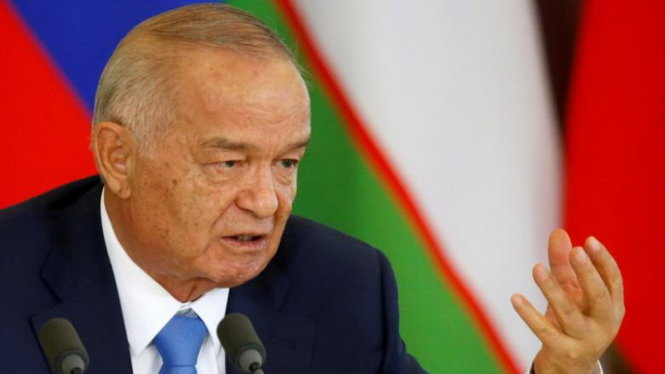 Tổng thống Uzbekistan Islam Karimov dự một cuộc họp báo ở Điện Kremlin, Nga hồi tháng 4-2016 - Ảnh: REUTERS