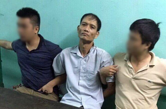 Doãn Trung Dũng bị bắt tại khu vực chân cầu Bính (huyện Thủy Nguyên, Tp Hải Phòng - Ảnh: CTV