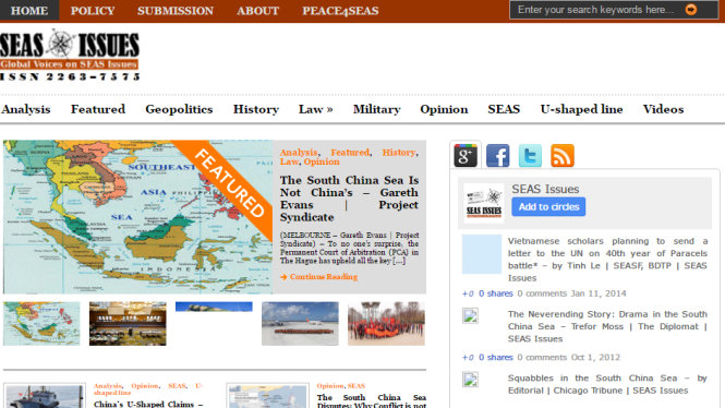 Trang chủ website seasissues.org - Ảnh chụp màn hình
