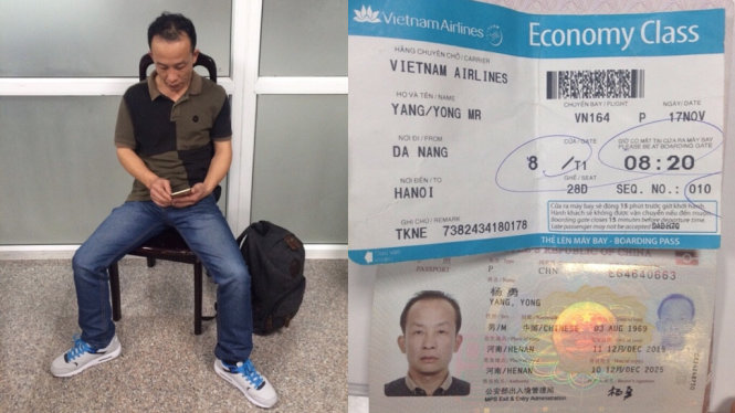 Ông YANG YONG và hộ chiếu của mình - Ảnh: Đ.C
