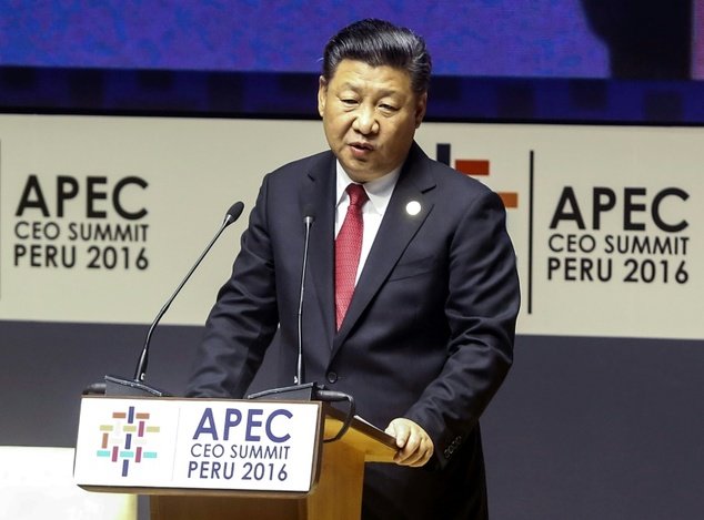 Chủ tịch Trung Quốc Tập Cận Bình phát biểu tại APEC 2016 - Ảnh: AFP