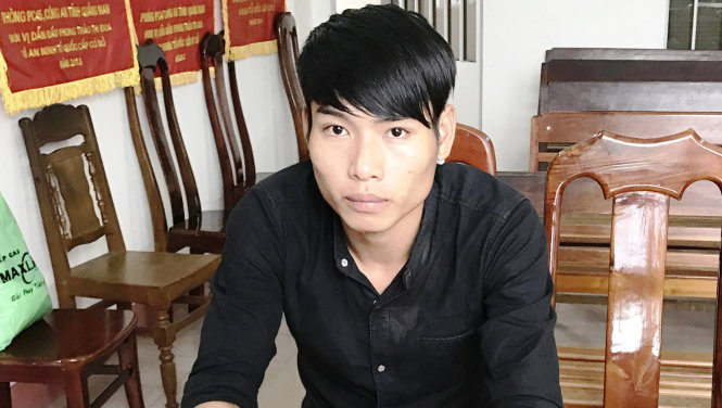 Lê Quang Đức tại cơ quan điều tra. Ảnh: Cơ quan điều tra cung cấp