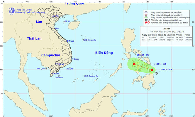Nguồn: Trung tâm Dự báo khí tượng thuỷ văn TƯ