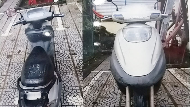Chiếc xe máy hiệu atila mà tiên cướp dùng để gây án - Ảnh: NHẬT LINH