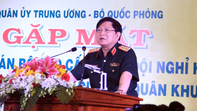 Đại tướng Ngô Xuân Lịch tại buổi gặp mặt cán bộ cấp cao nghỉ hưu, nghỉ công tác  trên địa bàn Quân khu 7 - Ảnh: Minh Phượng