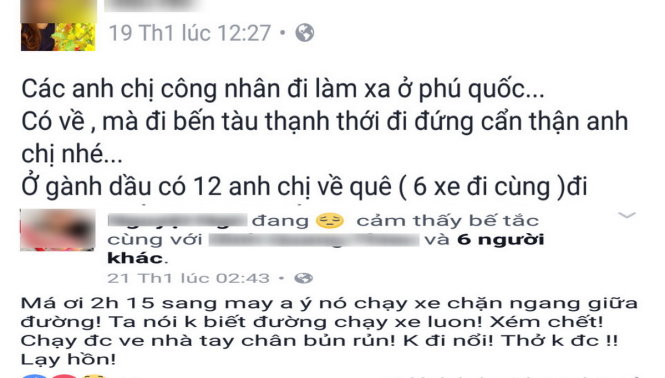 Thông tin các vụ cướp được người dân đăng lên Facebook - Ảnh chụp màn hình Facebook