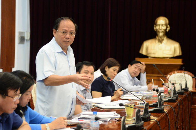 Ông Tất Thành Cang Phát biểu chỉ đạo tại buổi gặp gỡ Hội Doanh Nghiệp TP.HCM, ngày 10-2 - Ảnh Tự Trung