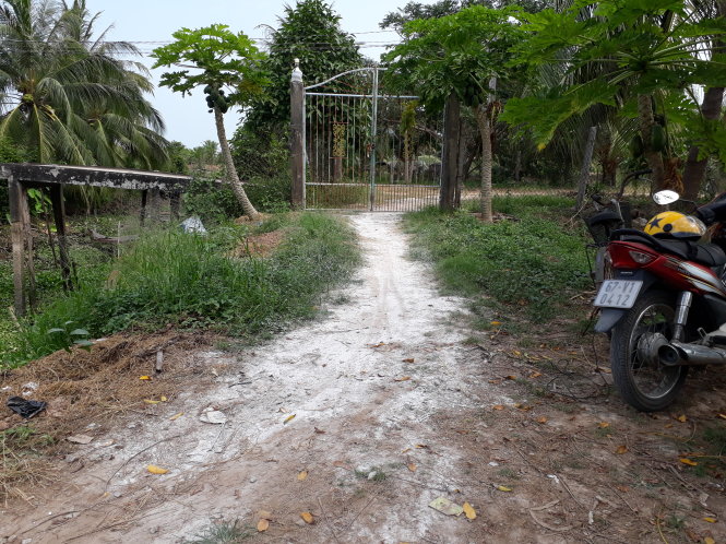 Nơi nuôi vịt trời của ông Long đã được khử trùng bằng vôi - ảnh: Bửu Đấu