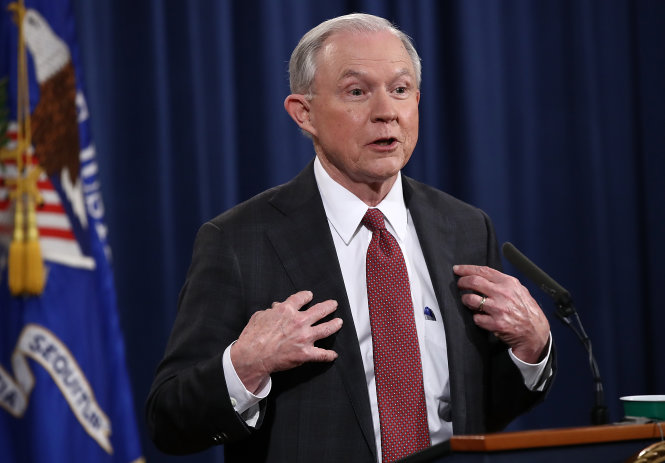 Bộ trưởng Tư pháp Mỹ Jeff Sessions - Ảnh: AFP