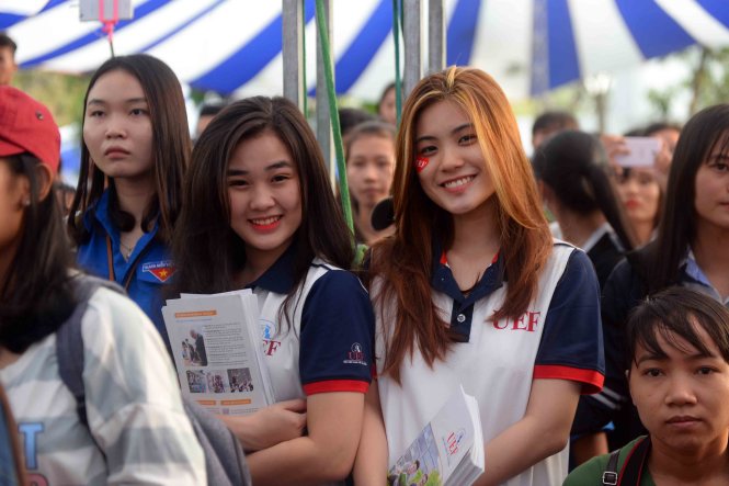 Học sinh tham dự ngày hội - Ảnh: Hữu Khoa
