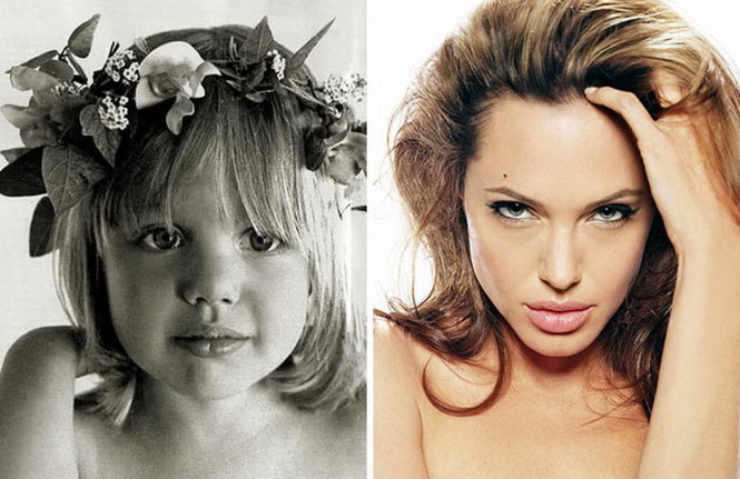 Angelina Jolie thời thơ ấu với gương mặt xinh xắn của 'tiểu mỹ nhân'