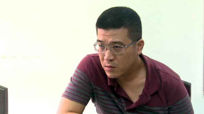 Lê Minh Phương tại cơ quan công an - Ảnh: Quỳnh Giang