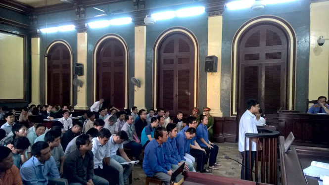 Các bị cáo tại tòa ngày 6-3