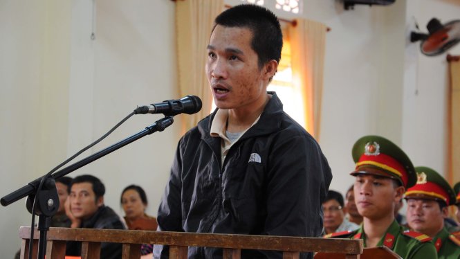 Bị cáo Kiều Quốc Huy trước vành móng ngựa - Ảnh: Lâm Thiên