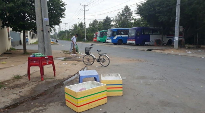 Hiện trường nơi xảy ra vụ việc - Ảnh: HOÀI THƯƠNG