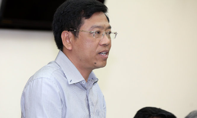 Ông Nguyễn Văn Sang, Cục trưởng Cục Hàng hải Việt Nam, cho biết điều tra ban đầu chưa thấy dấu hiệu tàu Petrolimex 14 bỏ chạy sau khi đâm va với tàu Hải Thành 26 - Ảnh: TUẤN PHÙNG