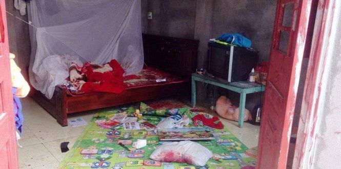 ​Hiện trường nơi xảy ra vụ án mạng đau lòng - Ảnh: Nguyễn Trường
