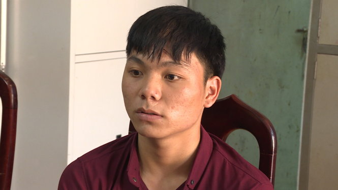 Nguyễn Trọng Chung tại cơ quan công an - Ảnh: Quỳnh Giang.