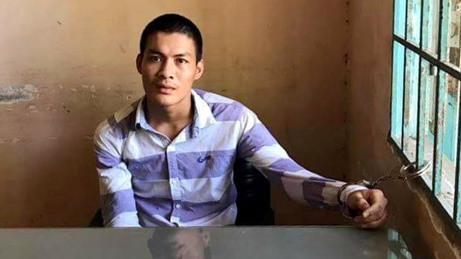 Nghi can Tôn Thất Minh tại trụ sở công an - Ảnh: FB