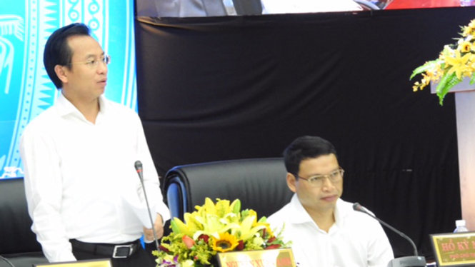 Bí thư Nguyễn Xuân Anh thể hiện quan điểm lãnh đạo TP chung lòng để hỗ trợ doanh nghiệp đầu tư, làm ăn ở Đà Nẵng - Ảnh: VIỆT HÙNG