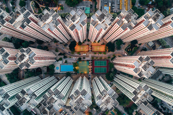 Một góc Hong Kong với những tòa nhà san sát