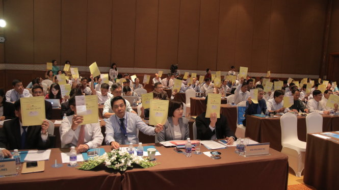 100% cổ đông biểu quyết thông qua phương án tăng vốn điều lệ chào bán cổ phần cho cổ đông hiện hữu - ảnh: L.Thanh